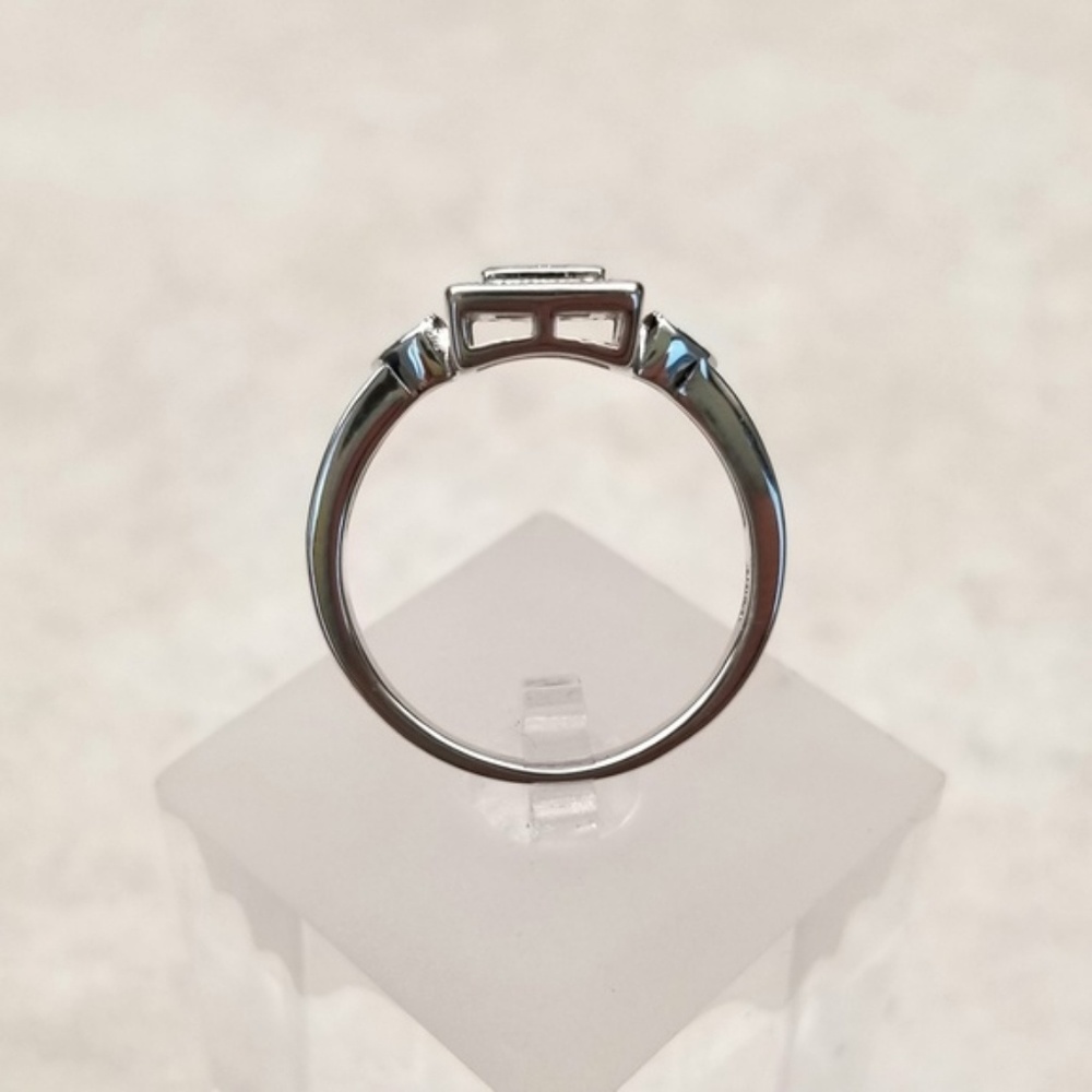 Sterling Square Pave Ring - Picture 4 of 8
